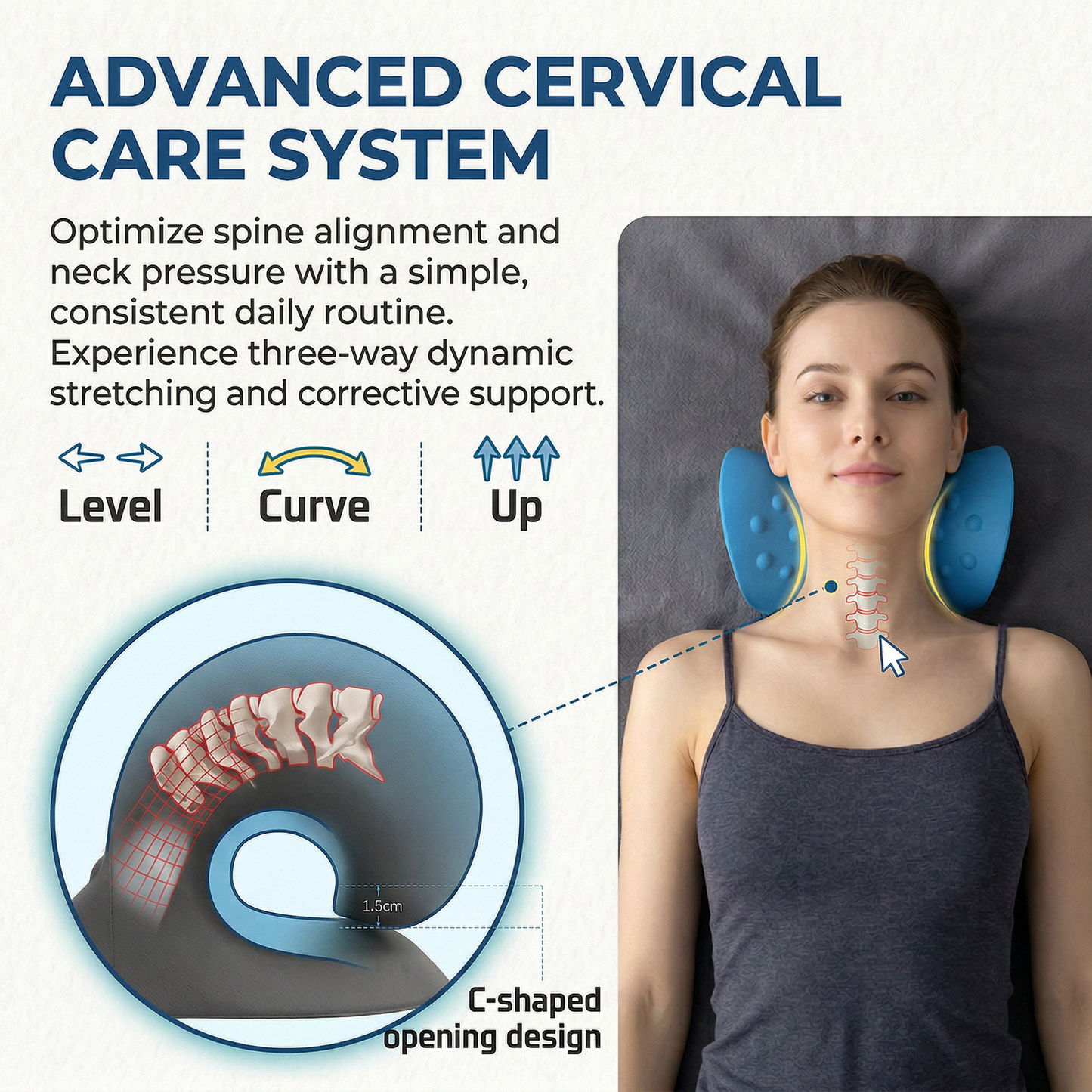 PlusSupport™ Cervical Traction Pillow (Heavy-Duty)