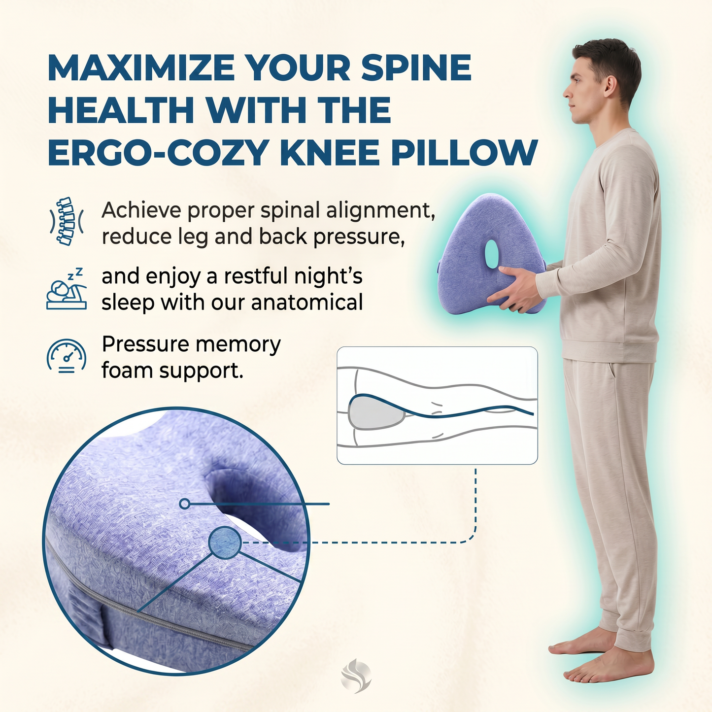 LegAlign™ Orthopedic Memory Foam Leg Pillow