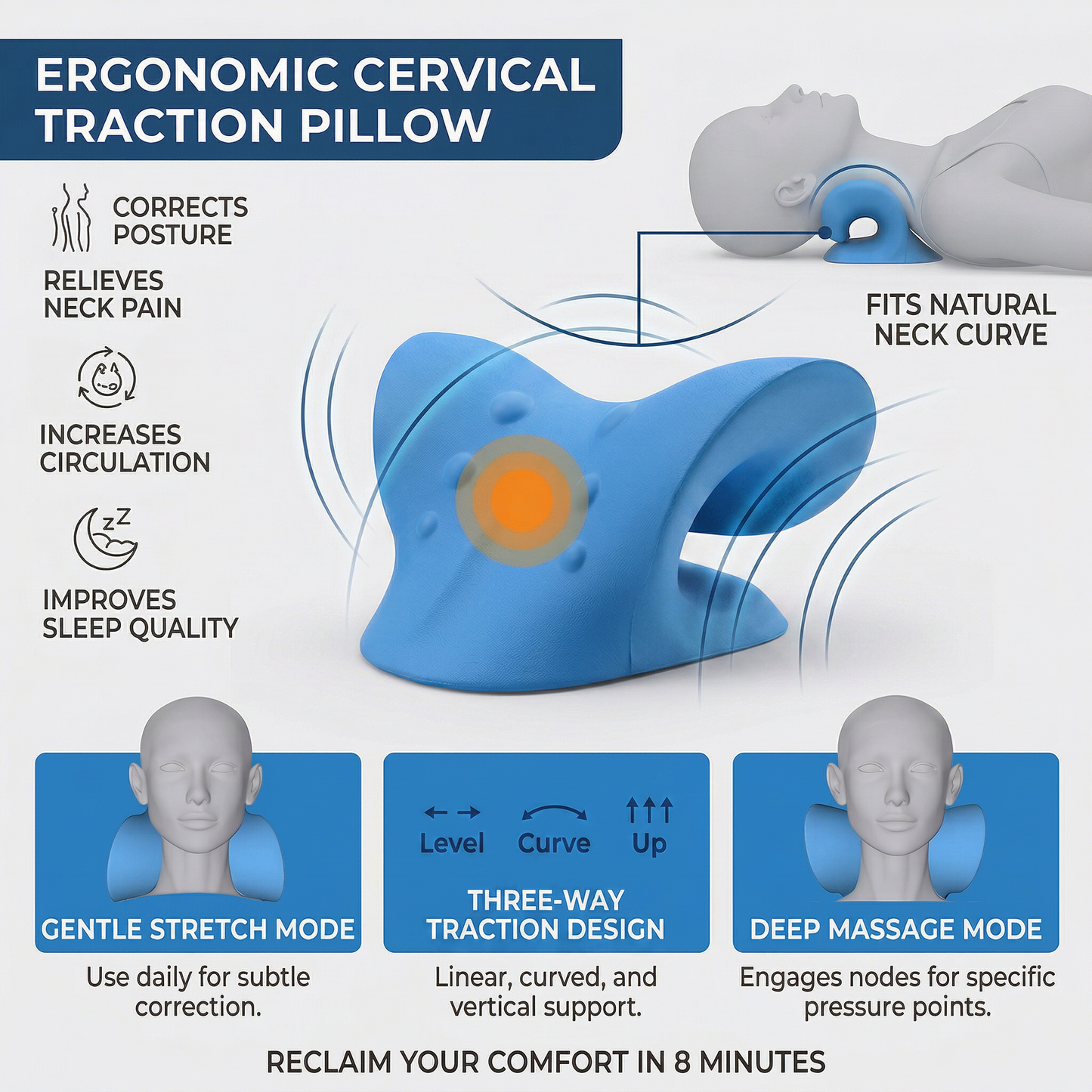 PlusSupport™ Cervical Traction Pillow (Heavy-Duty)