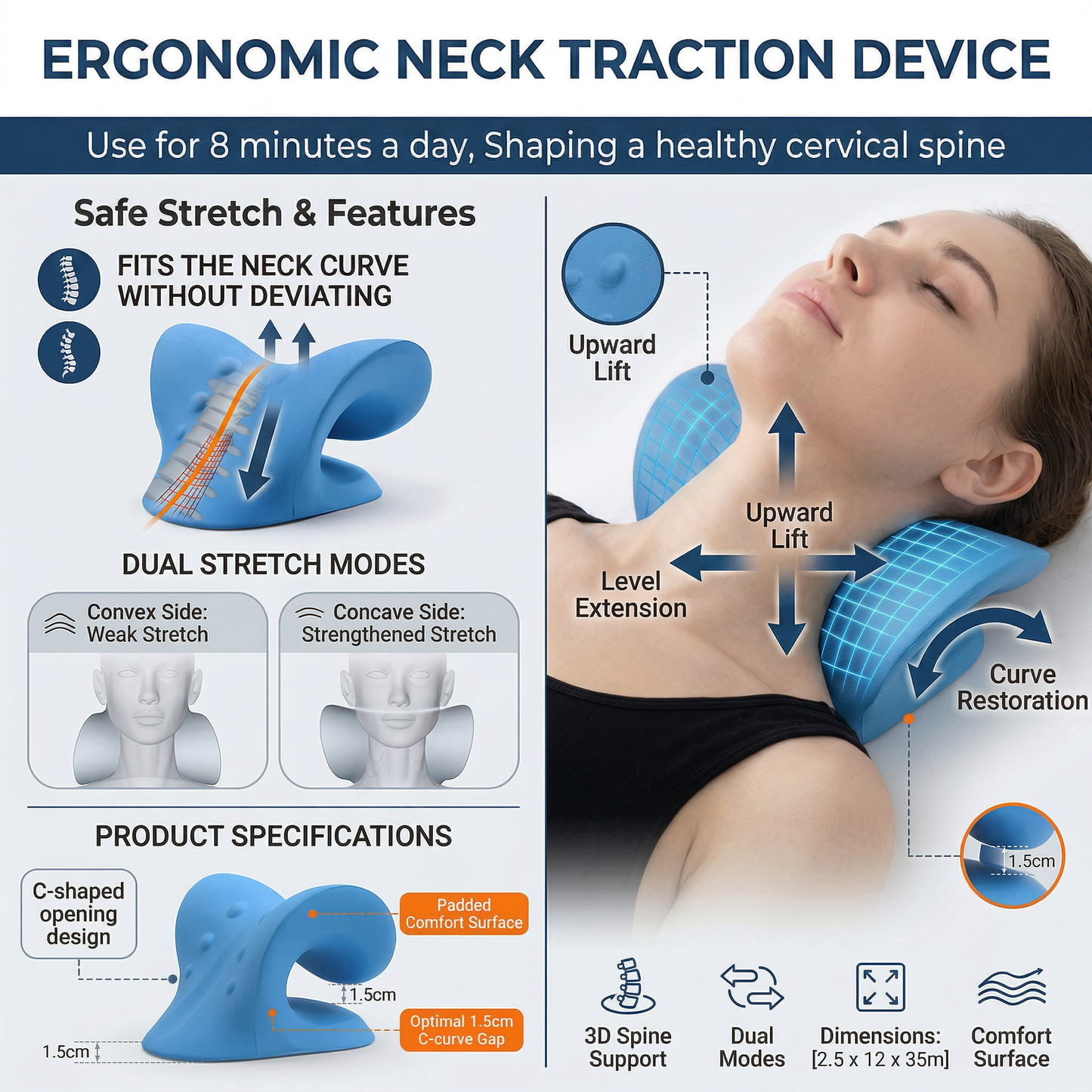 PlusSupport™ Cervical Traction Pillow (Heavy-Duty)